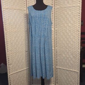 Sleeveless Polkadot Dress In Turquoise, Size 18W